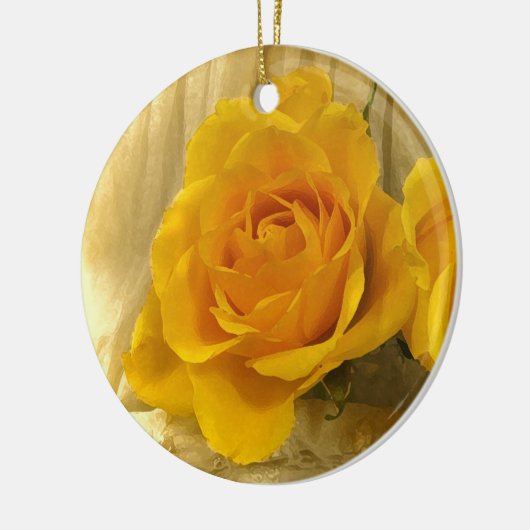 Gelbe Rose Keramik Ornament (Links)