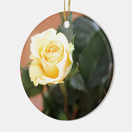 Gelbe Rose Keramikornament (Links)