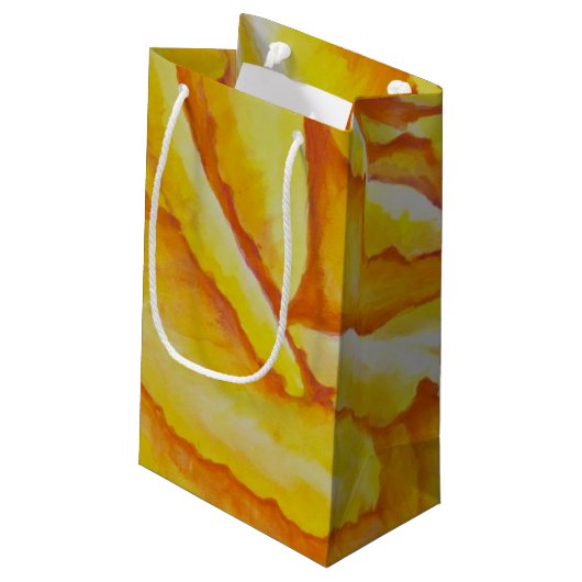 Gelbe Rose Kleine Geschenktüte (Rückseite Schrägansicht)