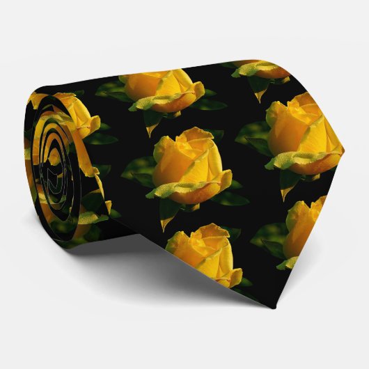 Gelbe Rose Krawatte (Gerollt)