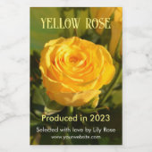 Gelbe Rose Lebensmitteletikett (Einzelnes Label)