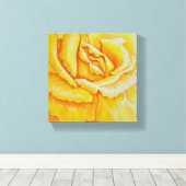 Gelbe Rose Leinwanddruck (Insitu (Holzboden))