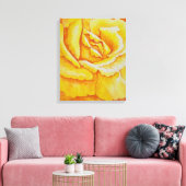 Gelbe Rose Leinwanddruck (Insitu (Wohnzimmer))