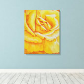 Gelbe Rose Leinwanddruck (Insitu (Holzboden))