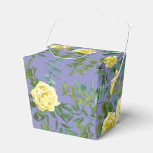 Gelbe Rose & Lila Periwinkle Hochzeit Geschenkschachtel