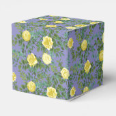 Gelbe Rose & Lila Periwinkle Hochzeit Geschenkschachtel (Rückseite)