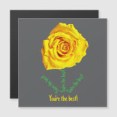 Gelbe Rose Magnetkarte (Vorne/Hinten)