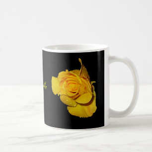 Gelbe Rose mit Taubentropfen Kaffeetasse