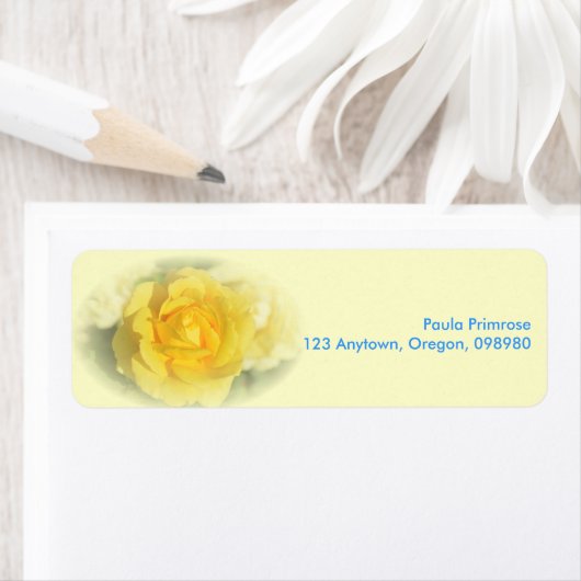 Gelbe Rose mit verblasstem Blau (Insitu)