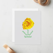 Gelbe Rose Mitteilungskarte (Vorderseite/Rückseite Beispiel)