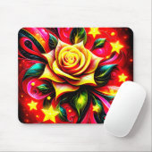 Gelbe Rose Mousepad (Mit Mouse)