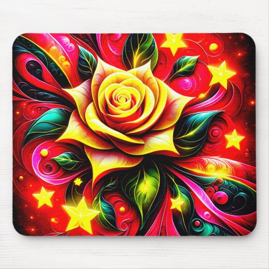 Gelbe Rose Mousepad (Vorne)