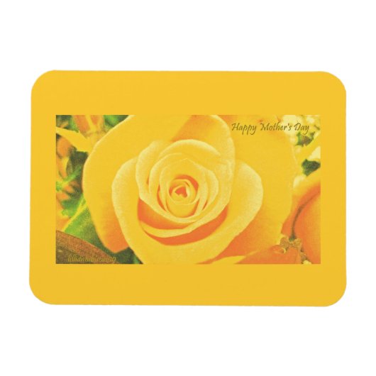 Gelbe Rose Muttertag Premium Flexi Magnet (Horizontal)