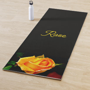 Gelbe Rose Nass mit Tauw Yoga Mat Yogamatte