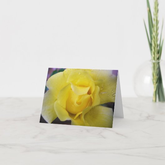 Gelbe Rose Notecard Karte (Vorderseite)