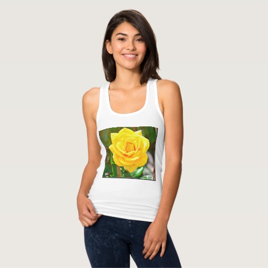 Gelbe Rose oben Tank Top (Vorderseite Vollansicht)
