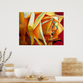 Gelbe Rose originale Aquarellkunst Blume Poster (Küche)