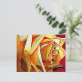 Gelbe Rose originale Aquarellkunst Blume Postkarte (Stehend Vorderseite)