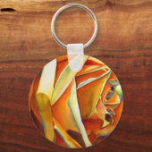 Gelbe Rose originale Aquarellkunst Blume Schlüsselanhänger (Vorderseite)