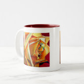 Gelbe Rose originale Aquarellkunst Blume Zweifarbige Tasse (Vorderseite Links)