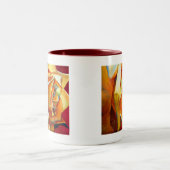 Gelbe Rose originale Aquarellkunst Blume Zweifarbige Tasse (Mittel)