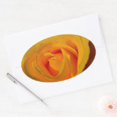 Gelbe Rose Ovaler Aufkleber (Umschlag)