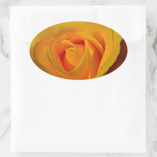 Gelbe Rose Ovaler Aufkleber (Tasche)