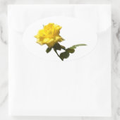 Gelbe Rose Ovaler Aufkleber (Tasche)