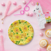 Gelbe Rose Pappteller (Party)