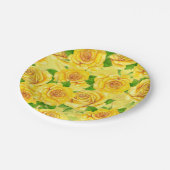 Gelbe Rose Pappteller (Schrägansicht)