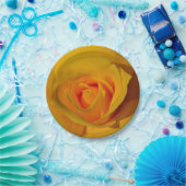 Gelbe Rose Pappteller (Party)