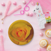 Gelbe Rose Pappteller (Party)