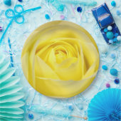 Gelbe Rose Pappteller (Party)