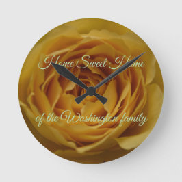 Gelbe Rose personalisierbare Wall-Uhr Runde Wanduhr