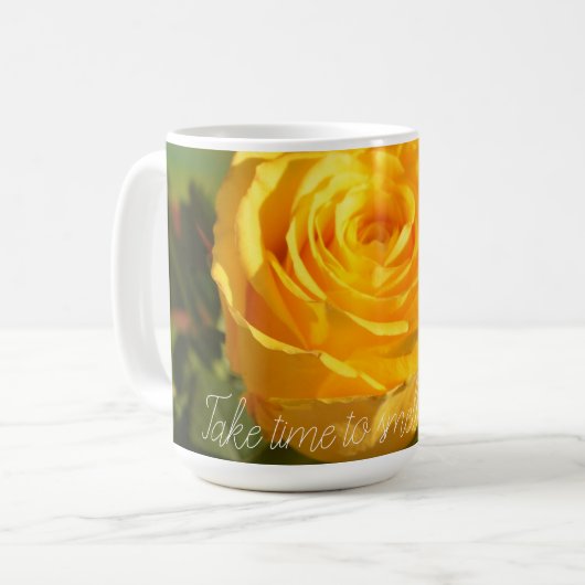 Gelbe Rose Personalisiert Kaffeetasse (Vorderseite Links)