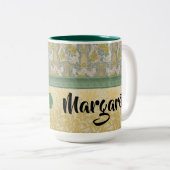 Gelbe Rose personalisiert Zweifarbige Tasse (VorderseiteRechts)