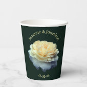 Gelbe Rose Personalisierte Hochzeitsbridal Pappbecher (Rückseite)