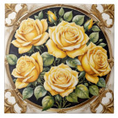 Gelbe Rose Populäre schöne Sammlung Fliese (Vorderseite)