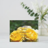 Gelbe Rose Postcard Mama Mamas Mutter Mütter Postkarte (Stehend Vorderseite)