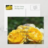 Gelbe Rose Postcard Mama Mamas Mutter Mütter Postkarte (Vorne/Hinten)