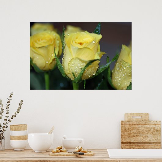 Gelbe Rose Poster (Küche)