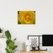 Gelbe Rose Poster drucken Schöne Blume drucken (Heimbüro)