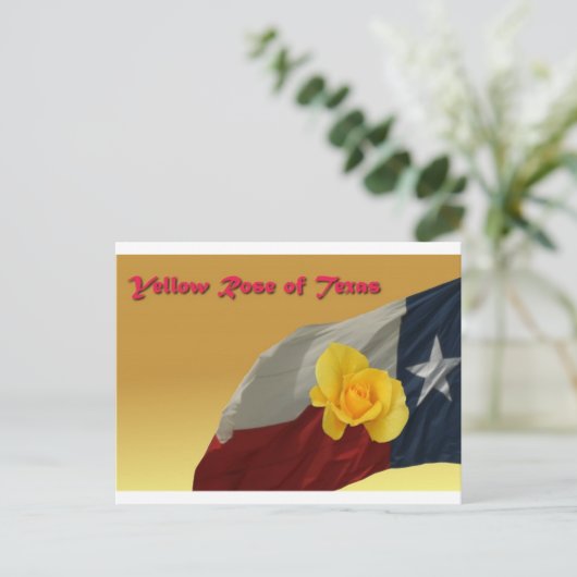 Gelbe Rose Postkarte (Stehend Vorderseite)