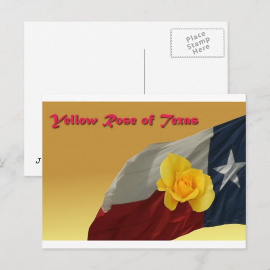 Gelbe Rose Postkarte (Vorne/Hinten)