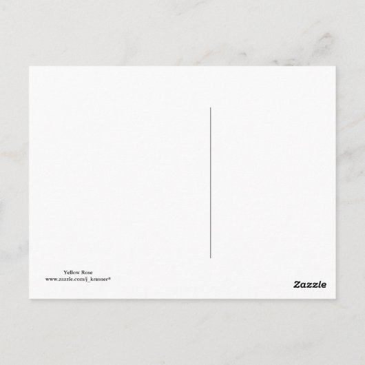 Gelbe Rose Postkarte (Rückseite)