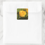 Gelbe Rose Quadratischer Aufkleber (Tasche)