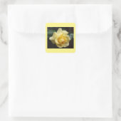 Gelbe Rose Quadratischer Aufkleber (Tasche)
