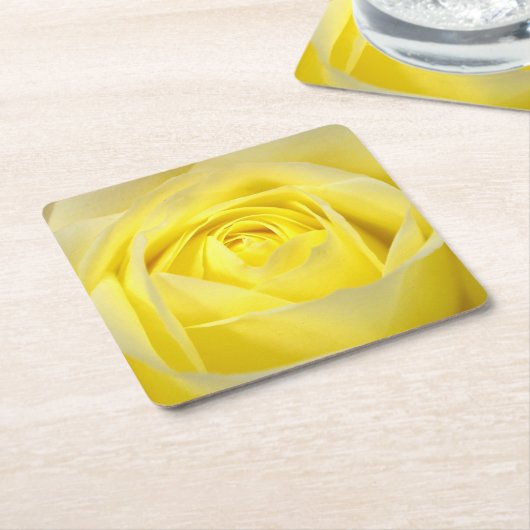 Gelbe Rose Rechteckiger Pappuntersetzer (angewinkelt)