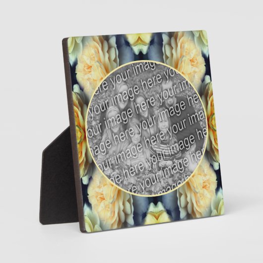 Gelbe Rose-Regentropfen ergänzen Ihr eigenes Foto Fotoplatte (Vorderseite)