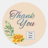 Gelbe Rose Runder Aufkleber (Vorderseite)